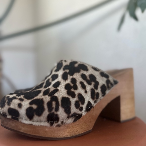 Charlotte Stone pony hair leopard clogs. Size 8. - Picture 5 of 7